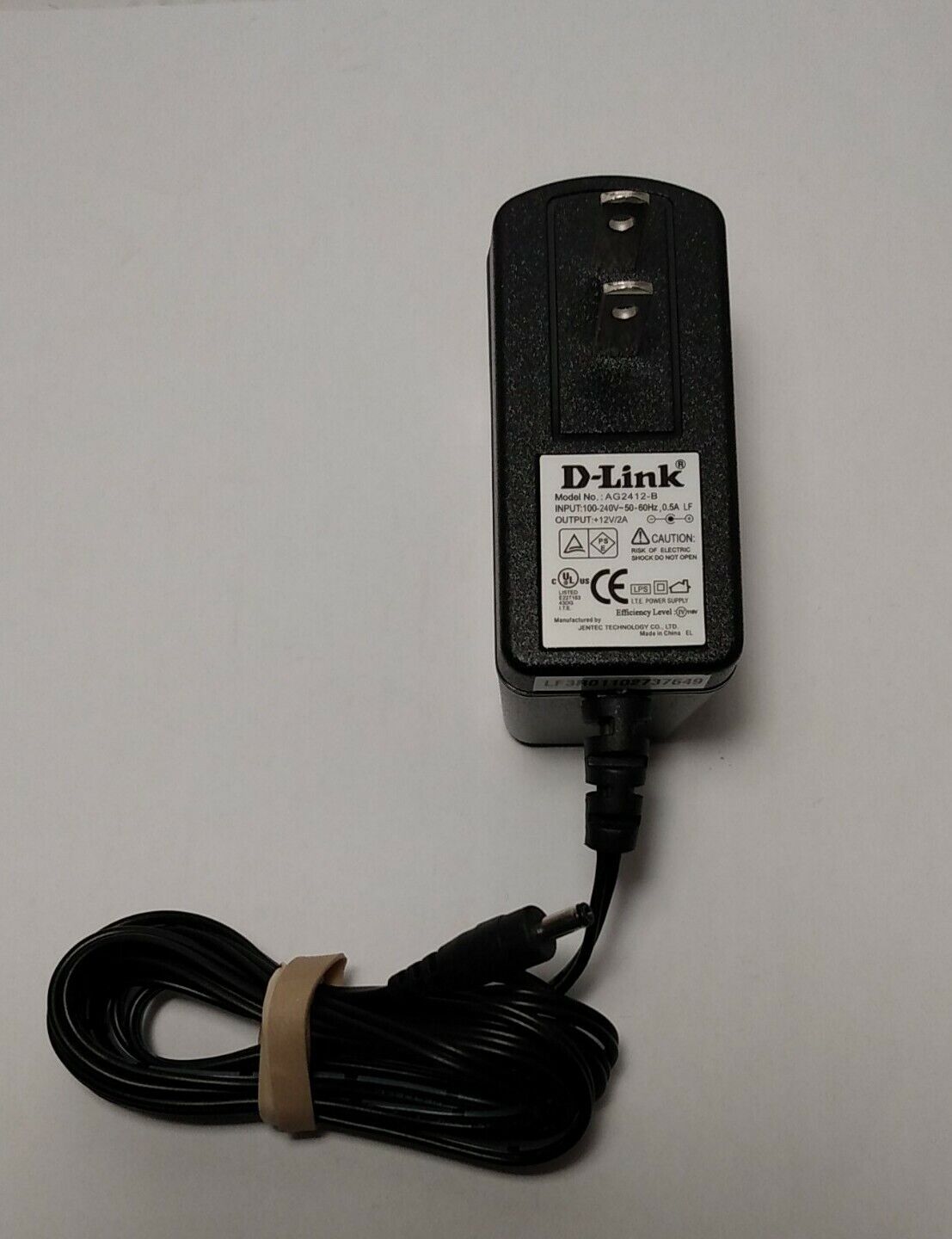 Genuine D-Link JENTEC AG2412-B AC/DC Power Supply Adapter Output 12V 2A (Tested) Brand: JECTEC Type: AC/DC Adapter