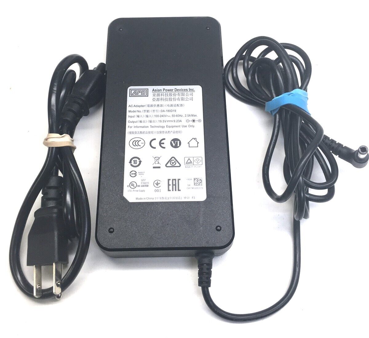 APD AC Adapter Power Supply for Clevo Sager Laptop DA-180D19 19.5V 9.23A 180W Brand: ApD Type: Power Supply Compatib