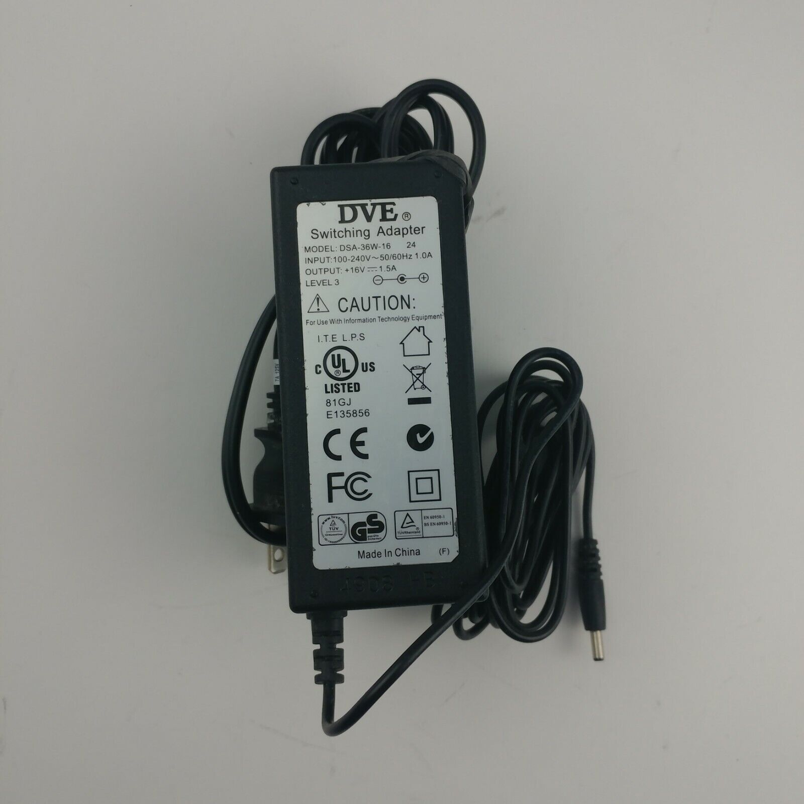 OEM DVE Switching Power Supply 12V 2.5A AC/DC Adapter DSA-36W-12 30 With Cord Connection Split/Duplication: 1:2 Type: