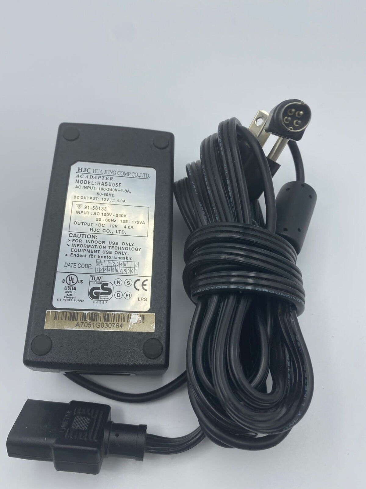 brand new HJC HASU05F AC Power Supply Adapter Charger Output 12V 4.0A 12 Volts 4 Pin Brand: HJC Type: Adapter Connec