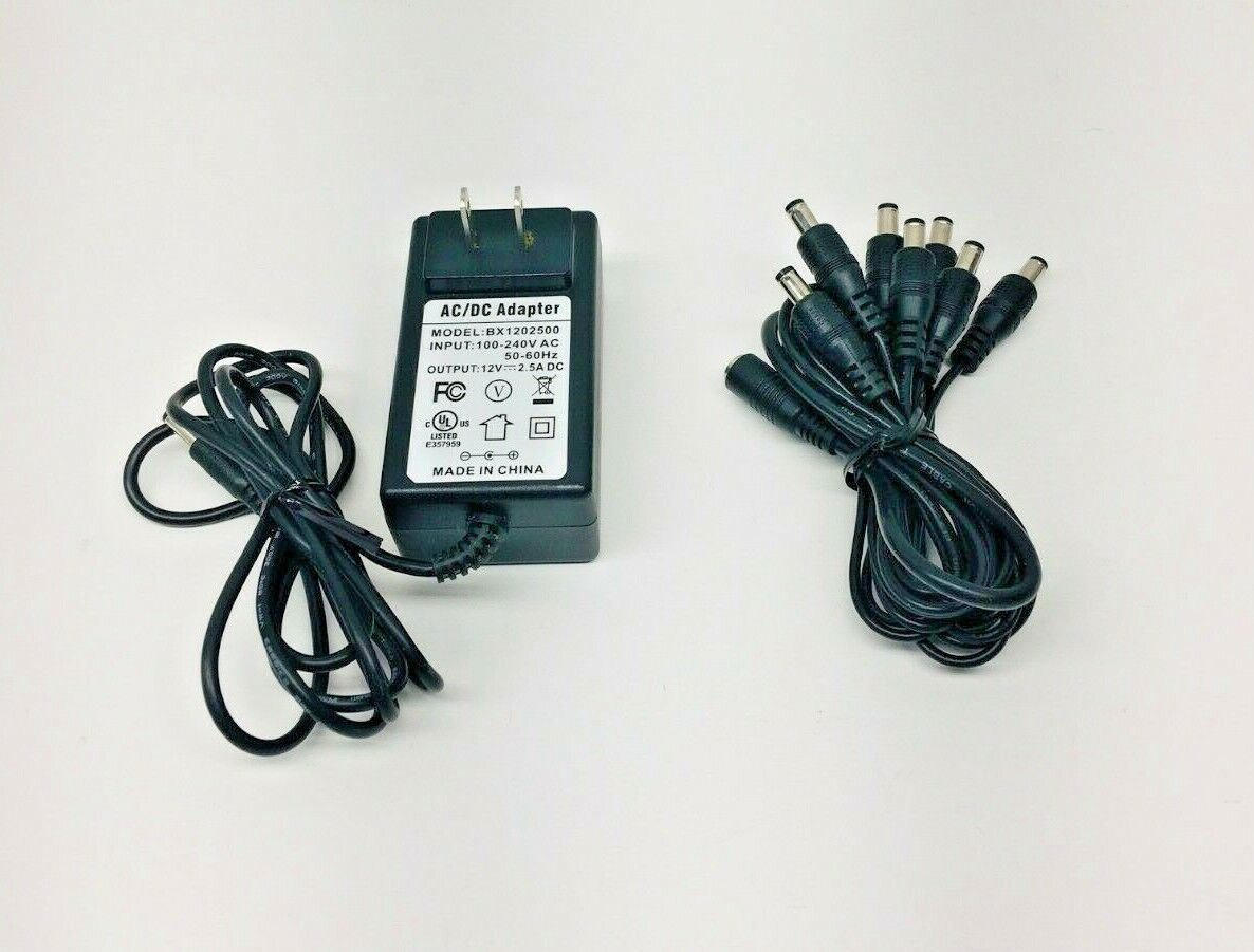 Genuine Lorex 12V 2.5A Camera power supply with 8 way splitter BX1202500 Connection Split/Duplication: 1:2 Type: AC/