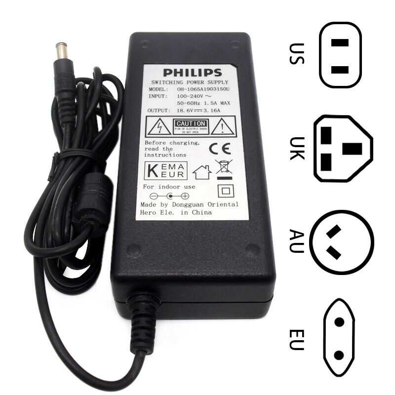 Philips OH-1065A1903150U 18.6V 3.16A Power Supply Charger AC Adapter Compatible Brand: PHILIPS Country/Region of Manuf