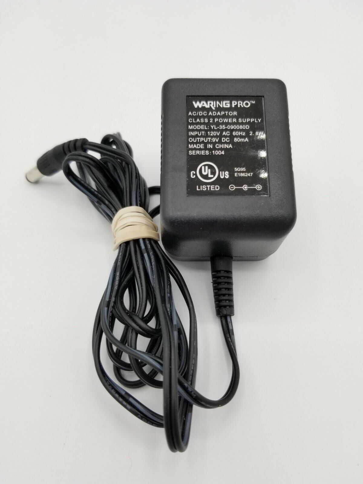 Waring Pro Charger AC/DC Adaptor Power Supply YL-35-090080D 9V 80mA Series 1103 Brand: Waring Pro Compatible Brand: F