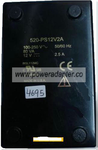 520-PS12V2A MEDICAL POWER SUPPLY 12V 2.5A WITH AWM E89980-A SUNF - Click Image to Close