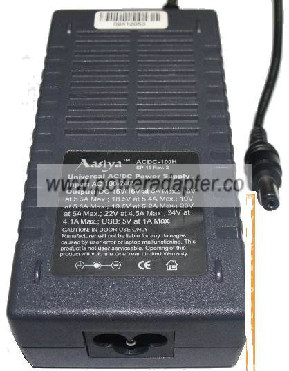 AASIYA ACDC-100H Universal AC ADAPTER 19.5V 5.2A POWER SUPPLY OV - Click Image to Close