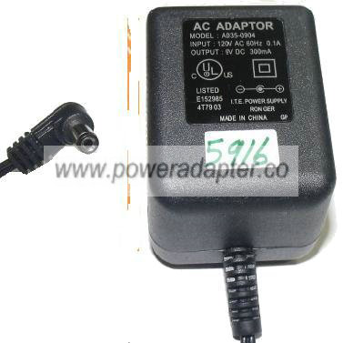 AD35-0904 AC ADAPTER 9V 300mA PLUG IN POWER SUPPLY - Click Image to Close