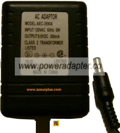 AASTRA AEC-3590A AC DC ADAPTER 9V 6W POWER SUPPLY - Click Image to Close