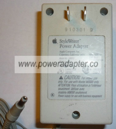 APPLE M8010 AC ADAPTER 9.5V DC 1.5A 25W POWER SUPPLY FOR M8000 - Click Image to Close