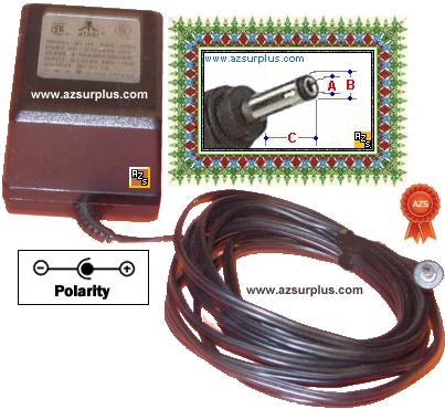 ATARI PAG-1200 AC ADAPTER 9VDC 1000mA 1A -( )- NEW 1.3x3.3x9.5 m - Click Image to Close