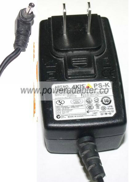 AXIS PS-K AC ADAPTER 9V 1.7A CLASS 2 POWER SUPPLY - Click Image to Close