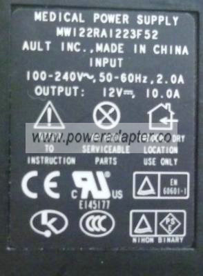 Ault MW122RA1223F52 AC ADAPTER 12VDC 10A 8Pin Din Power Supplies - Click Image to Close