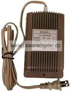 BOGEN RF12A AC ADAPTER 12V DC 1A Used Power Supply 120V AC ~ 60H - Click Image to Close