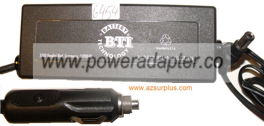 BTI AC ADAPTER Used 3 x 6.3 x 10.6 mm Straight Round Barrel Batt - Click Image to Close