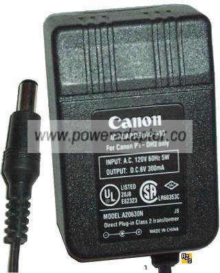 CANON A20630N AC ADAPTER 6VDC 300mA 5W AC-360 POWER SUPPLY