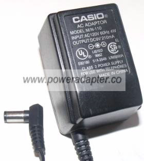 CASIO M/N-110 AC ADAPTER AC9V 210mA NEW 1.9 x 5.5 x 19mm