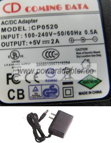 CD COMING DATA CP0520 AC ADAPTER 5VDC 2A POWER SUPPLY - Click Image to Close