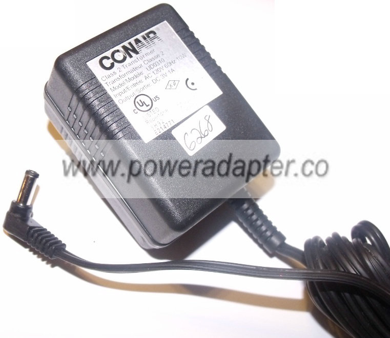 CONAIR UD0310 AC ADAPTER DC 3V 1A NEW 90 Degree Right Angle 2.1 - Click Image to Close
