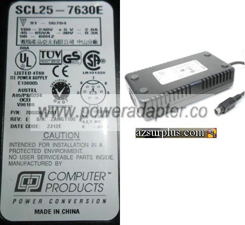 Computer Products SCL25-7630E AC DC adapter 5V 2A -30V 0.3A Pow - Click Image to Close
