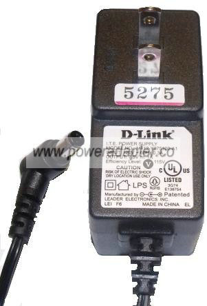 D-LINK MT12-Y075100-A1 AC ADAPTER 7.5V 1A AC ADAPTER Switching P - Click Image to Close
