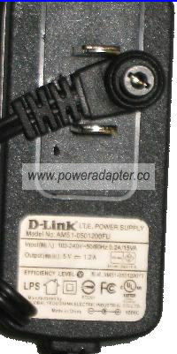 D-LINK AMSI-0501200FU AC ADAPTER 5V 1.2A Used Straight Round Bar - Click Image to Close