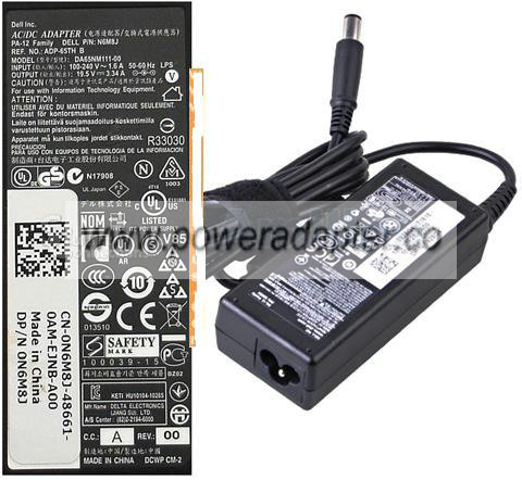 DELL LITE ON LA65NS2-01 AC ADAPTER 19.5V DC 3.34A 65W LAPTOP POW - Click Image to Close
