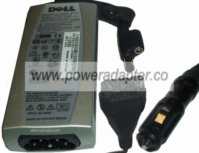 DELL HP-AF065B83 AC DC ADAPTER 19.5V 3.34A LAPTOP POWER SUPPLY - Click Image to Close