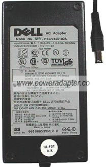 DELL PSCV420102A AC ADAPTER 14V 3A POWER SUPPLY FOR MONITOR