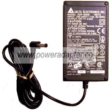 DELTA ADP-50GB AC DC ADAPTER 19V 2.64A POWER SUPPLY Gateway - Click Image to Close