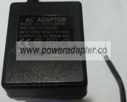 DPD-120500B AC ADAPTER 12VDC 500MA POWER SUPPLY - Click Image to Close