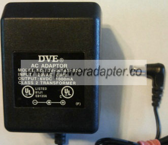 DVE DV-061AS-B20 AC ADAPTER 6V DC 1000MA POWER SUPPLY