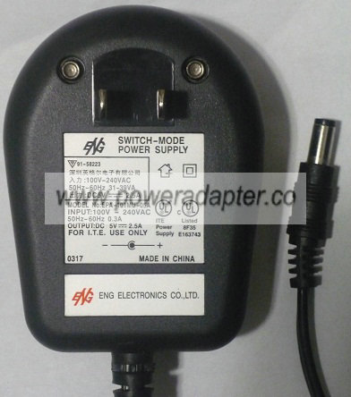 ENG EPA-101MU-05A AC ADAPTER 5VDC -( )- 2.5A NEW POWER SUPPLY
