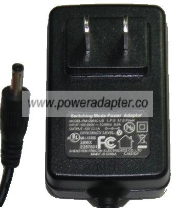 SHENZHEN FM120010-US AC ADAPTER 12VDC 2A NEW - ---C--- 1.3 x - Click Image to Close