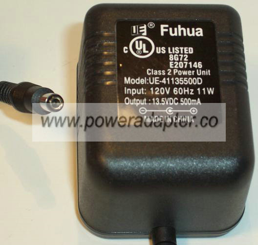FUHUA UE-41135500D AC DC ADAPTER 13.5V 500mA 11W POWER SUPPLY