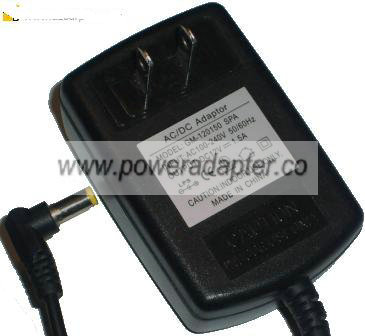 GM-120150 SPA AC ADAPTER 12VDC 1.5A Switching POWER SUPPLY - Click Image to Close