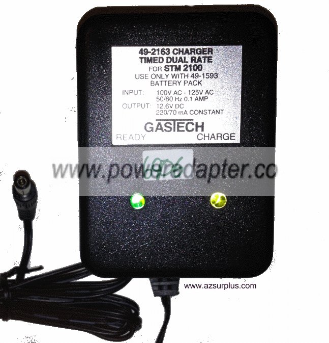 THERMO GASTECH 49-2163 AC ADAPTER 12.6VDC 220/70mA BATTERY CHARG - Click Image to Close