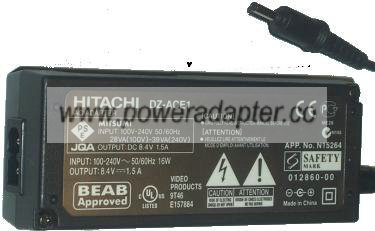 HITACHI DZ-ACE1 AC ADAPTER 8.4VDC 1.5A 16W POWER SUPPLY - Click Image to Close