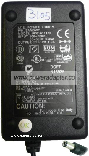 ITE UP01011120 AC ADAPTER 12VDC 1A POWER SUPPLY - Click Image to Close