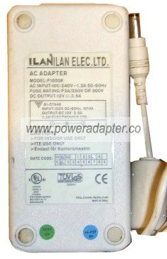 ILAN F1650K AC ADAPTER 12VDC 3.5A -( )- 2x5.5mm POWER SUPPLY LCD - Click Image to Close