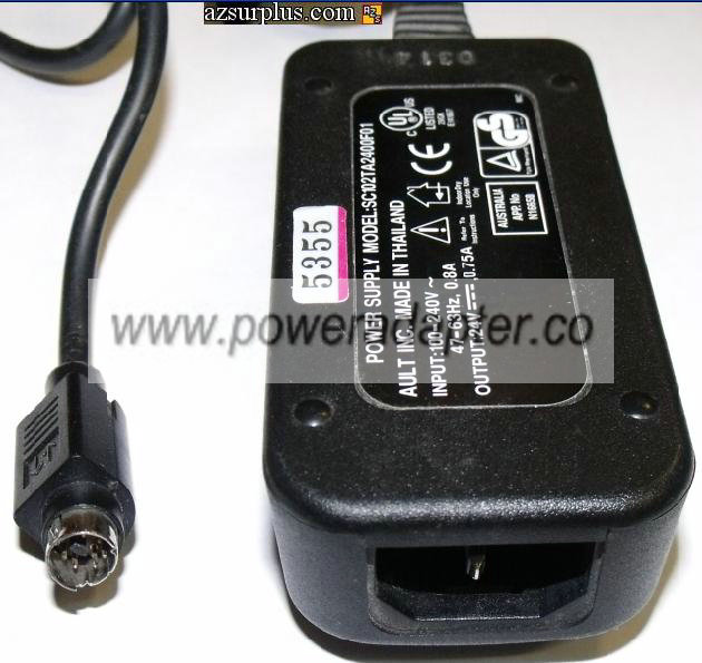 KINETRONICS SC102TA2400F01 AC ADAPTER 24Vdc 0.75A Used 6Pin 9mm - Click Image to Close