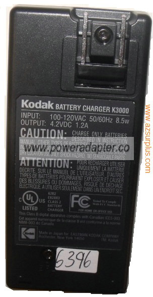 KODAK K3000 AC ADAPTER 4.2VDC 1.2A Used Battery Charger Made in
