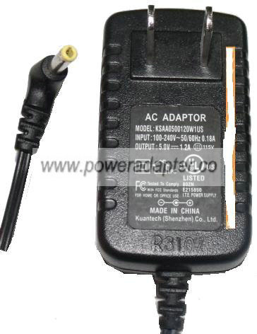 KTEC KSAA0500120W1US AC ADAPTER 5Vdc 1.2A new -( )- 1.5x4mm SWIT - Click Image to Close