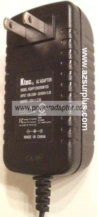 Ktec KSAFF1200200W1US AC ADAPTER 12VDC 2A NEW -( )- 2x5.3x10mm
