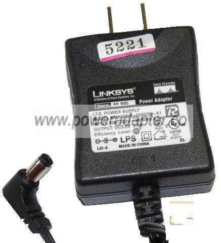 LINKSYS MT10-1050200-A1 AC ADAPTER 5V 2A SWITCHING POWER SUPPLY - Click Image to Close