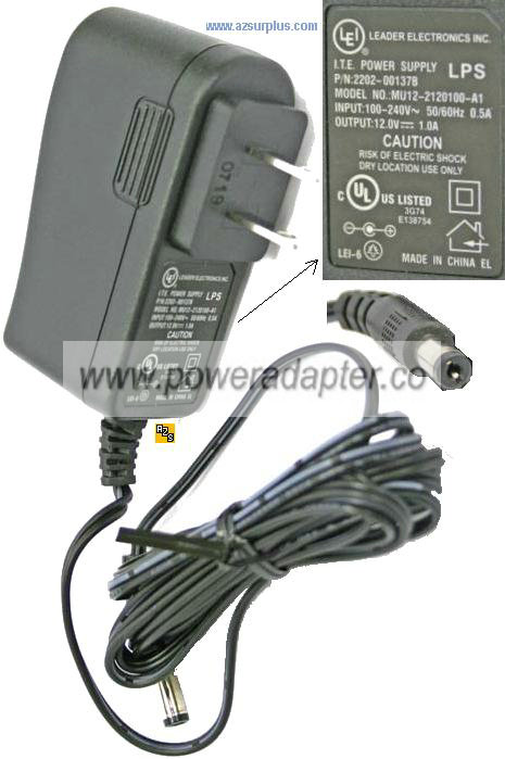 LEADER MU12-2120100-A1 AC ADAPTER 12VDC 1A ITE POWER SUPPLY
