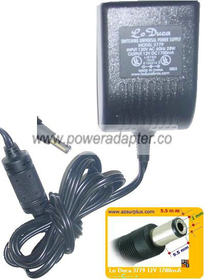 Adapter For LoDuca Lo Duca 3779 Switching Universal Power Supply 