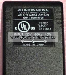 MEI INTERNATIONAL U041-050R0100 AC ADAPTER 5V DC 1A 10W POWER - Click Image to Close