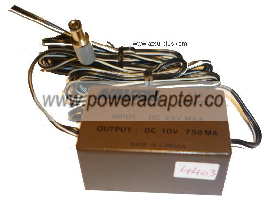 NAVTEL Car DC ADAPTER 10VDC 750mA POWER SUPPLY for Testing Times - Click Image to Close