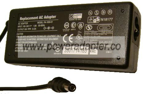 Replacement PA-1650-01 AC ADAPTER 19VDC 3.4A POTRANS UP06511190 - Click Image to Close
