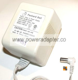 PACKARD BELL AM-91000 AC ADAPTER 9VDC 1A NEW 2.1x5.3x10.7mm - Click Image to Close