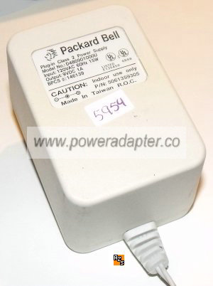 PACKARD BELL D480901000U AC ADAPTER 9VDC 1A NEW 2.x5.5x10mm - Click Image to Close